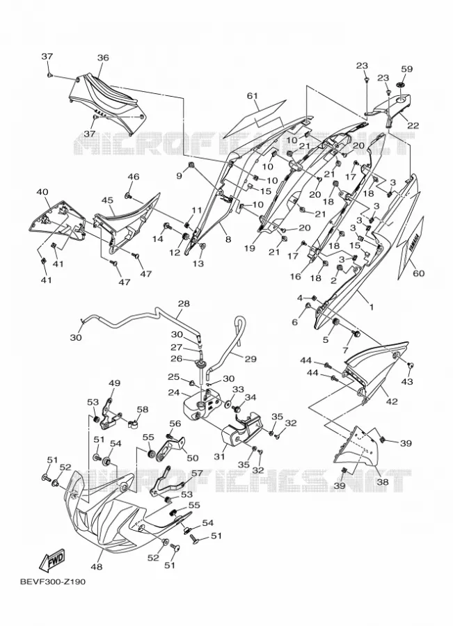 COUVERCLE LATERAL Yamaha MOTO 300 2024 MT  MTN320-A