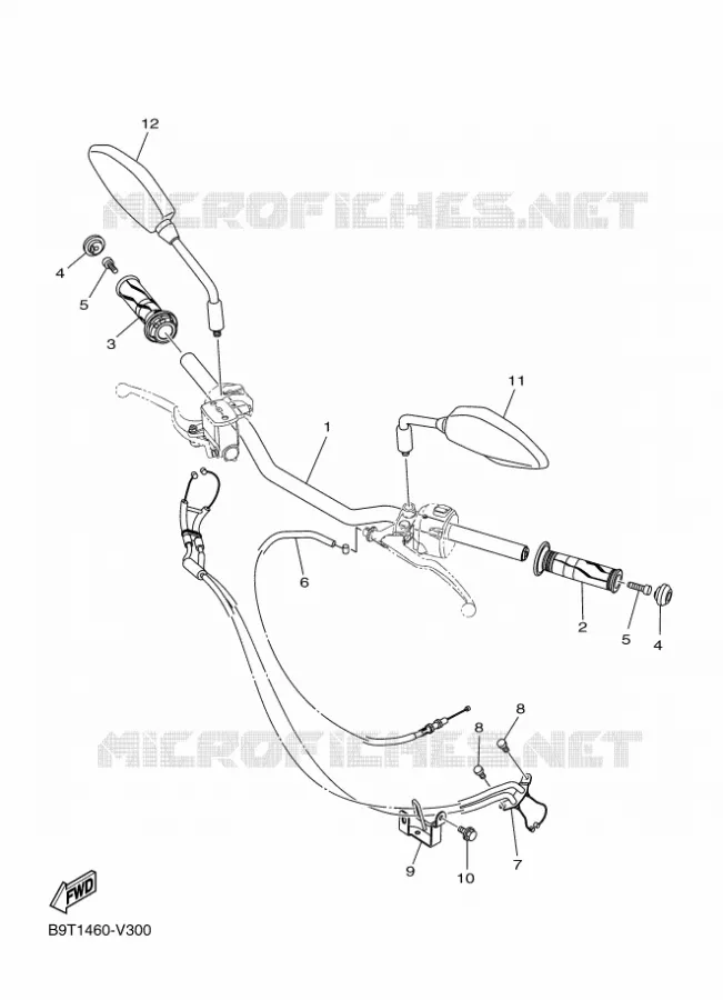 GUIDON ET CABLES Yamaha MOTO 300 2024 MT  MTN320-A
