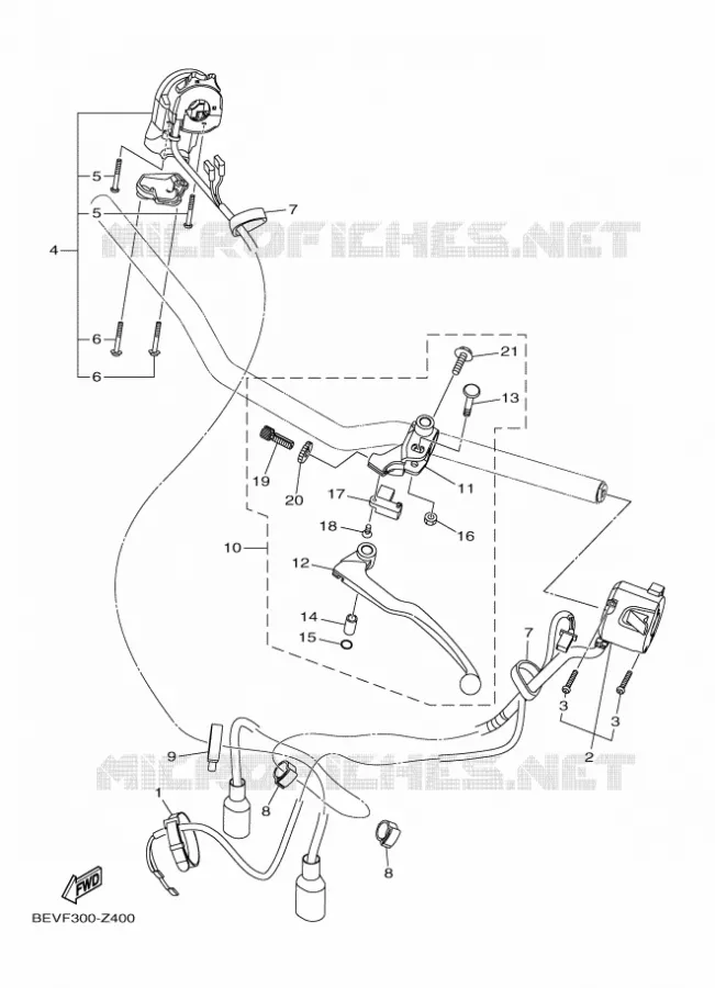 COMMODO / LEVIER Yamaha MOTO 300 2024 MT  MTN320-A