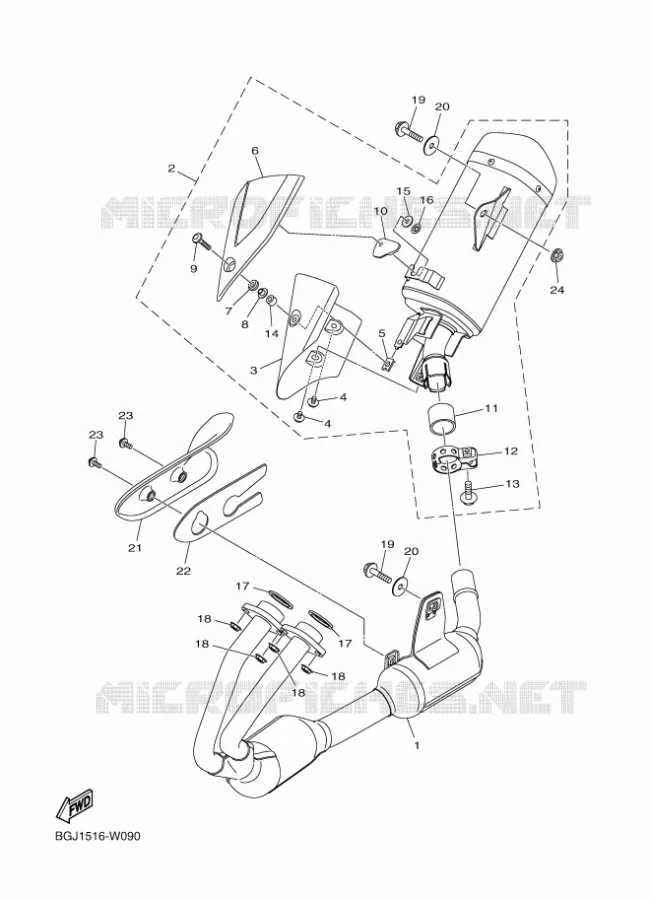 ECHAPPEMENT Yamaha MOTO 300 2024 MT  MTN320-A
