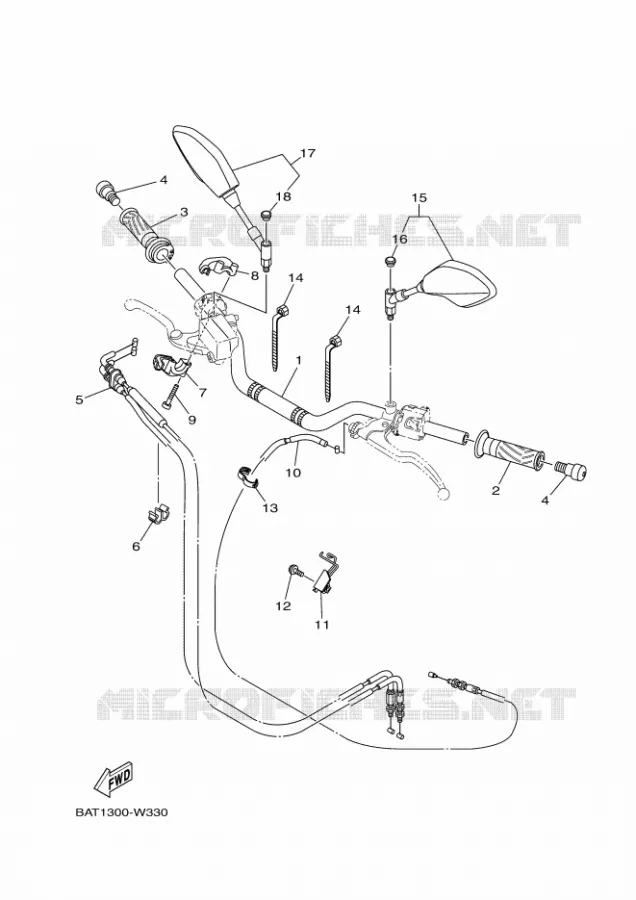 GUIDON ET CABLES Yamaha MOTO 700 2024 MT  MTN690-U