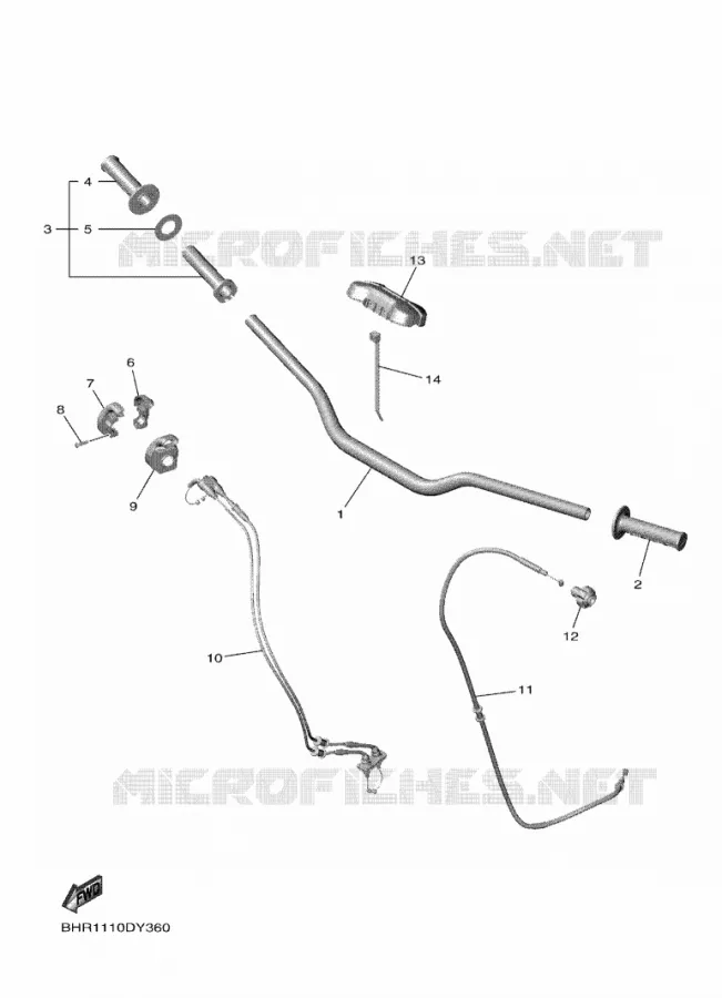 GUIDON ET CABLES Yamaha MOTO 450 2024 YZF  YZ450F
