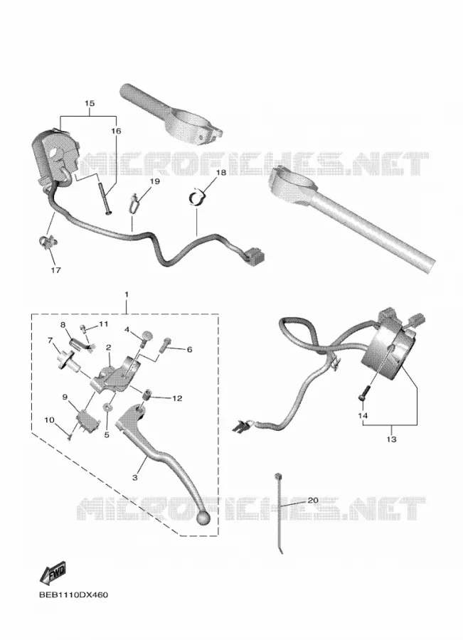 COMMODO / LEVIER Yamaha MOTO 700 2024 R7  YZF690-U