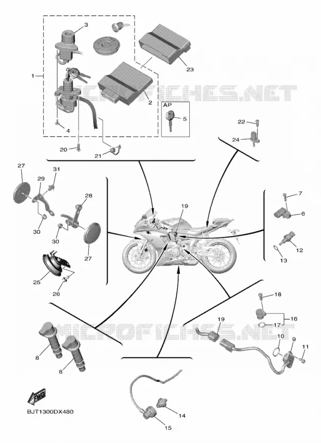 PARTIE ELECTRIQUE 2 Yamaha MOTO 700 2024 R7  YZF690-U