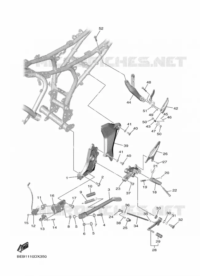SUPPORT / REPOSE PIEDS Yamaha MOTO 700 2024 R7  YZF690-U