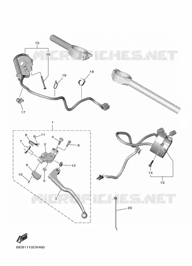 COMMODO / LEVIER Yamaha MOTO 700 2024 R7  YZF690-U