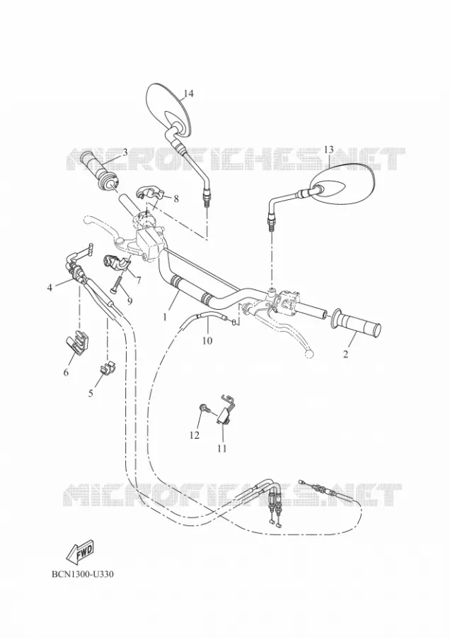 GUIDON ET CABLES Yamaha MOTO 700 2024 XSR  MTM690D-U