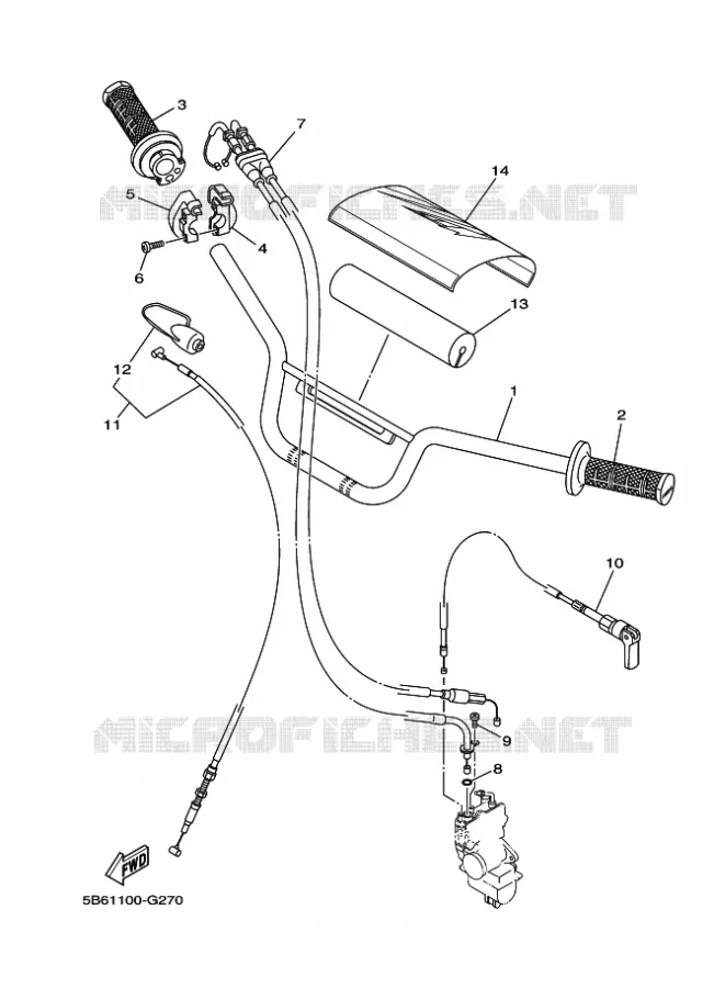 GUIDON ET CABLES Yamaha MOTO 110 2024 TTR  TT-R110