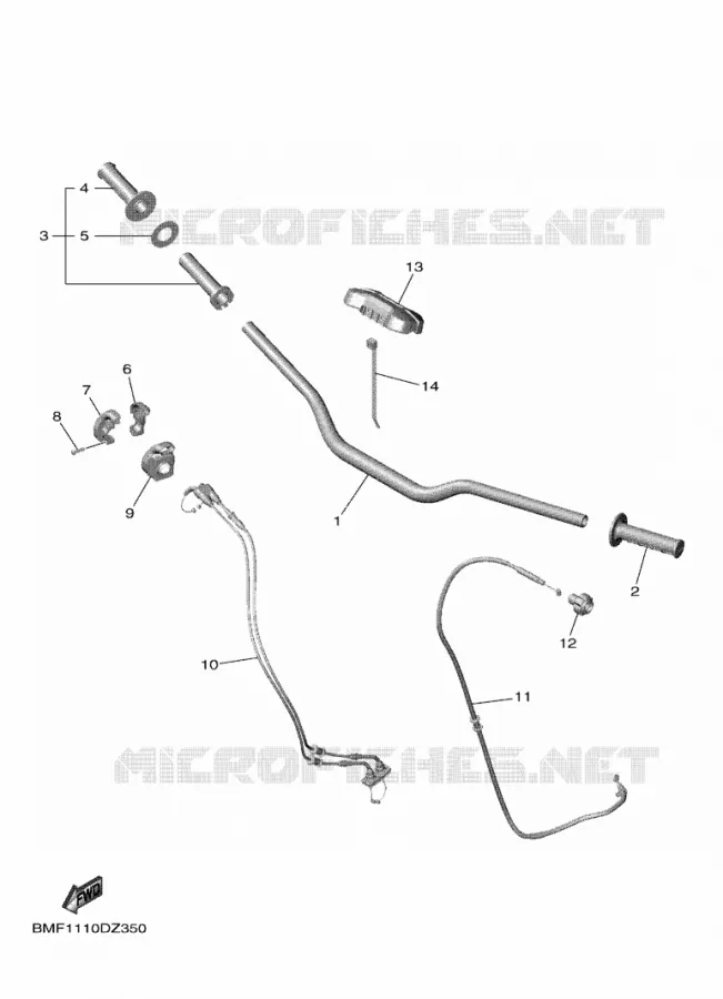 GUIDON ET CABLES Yamaha MOTO 250 2024 YZF  YZ250F