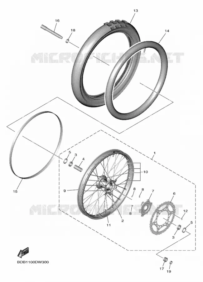 ROUE AVANT Yamaha MOTO 450 2024 WRF  WR450F
