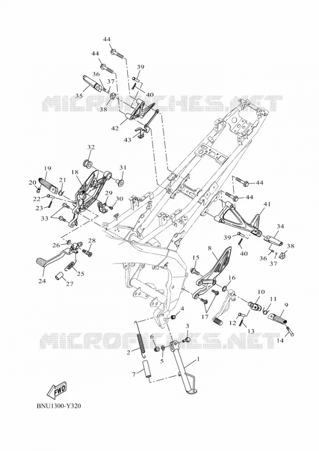 BEQUILLE / REPOSE PIEDS Yamaha MOTO 125 2024 R125  YZF125-A