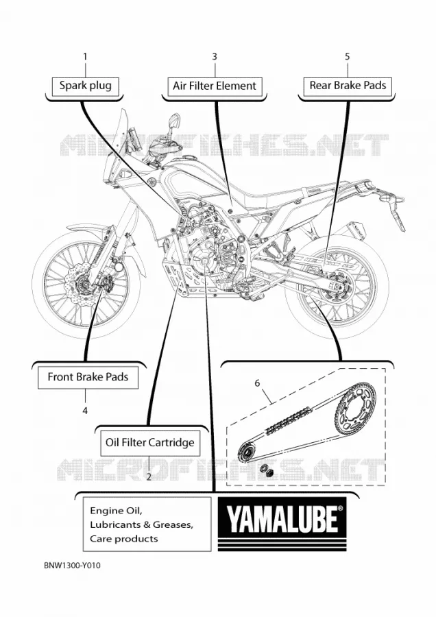 PIECES D'ENTRETIEN Yamaha MOTO 700 2024 TENERE  XTZ690