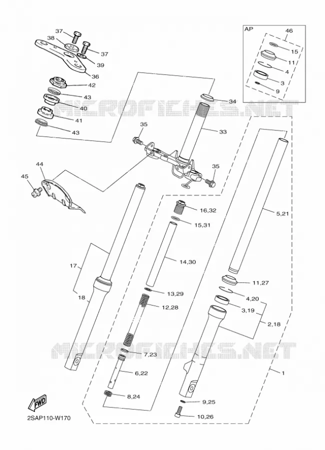 FOURCHE Yamaha MOTO 50 2024 PW  PW50