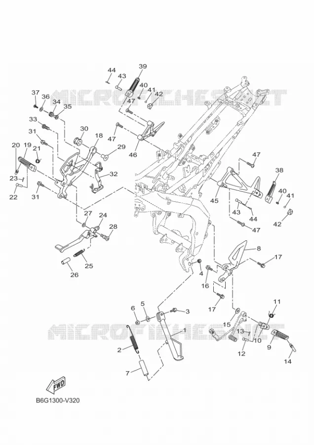 BEQUILLE / REPOSE PIEDS Yamaha MOTO 125 2024 MT  MTN125-A