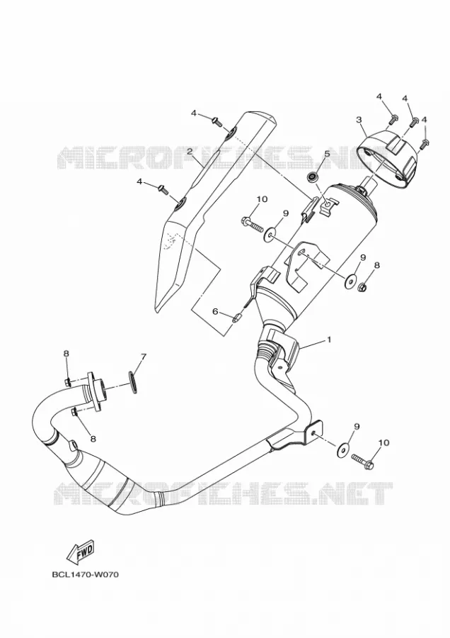 ECHAPPEMENT Yamaha MOTO 150 2024 YC  YC150