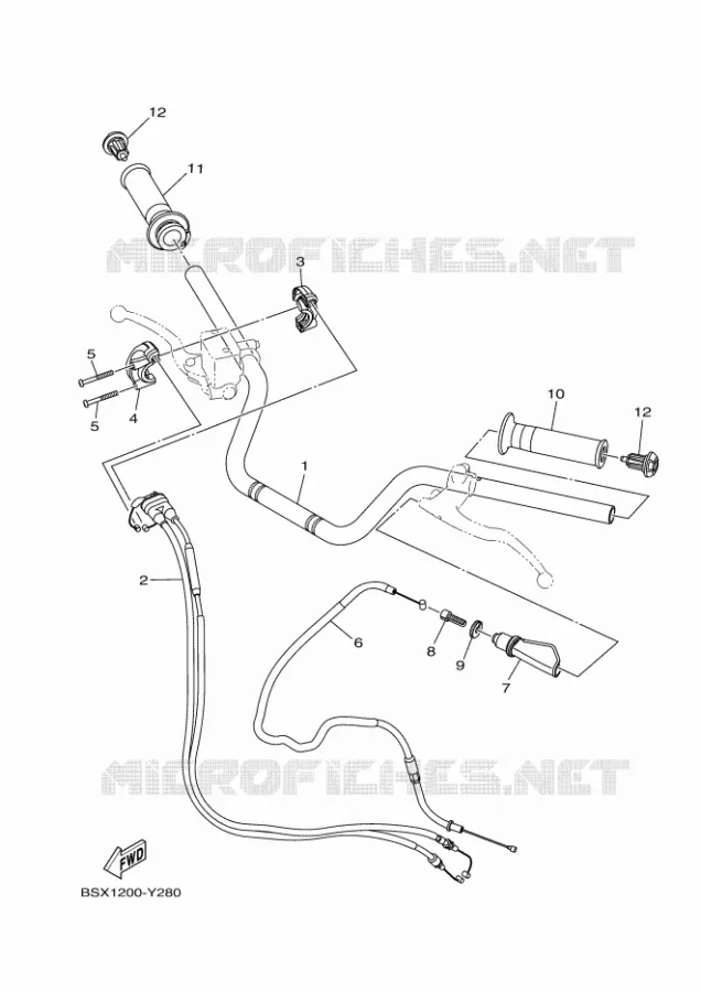 GUIDON ET CABLES Yamaha MOTO 150 2024 YC  YC150