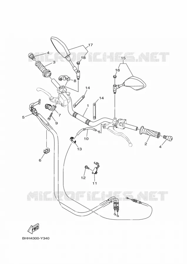 GUIDON ET CABLES Yamaha MOTO 700 2024 MT  MTN690