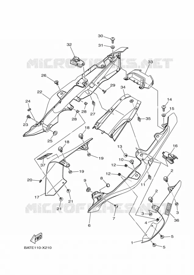 COUVERCLE LATERAL Yamaha MOTO 700 2024 MT  MTN690-U