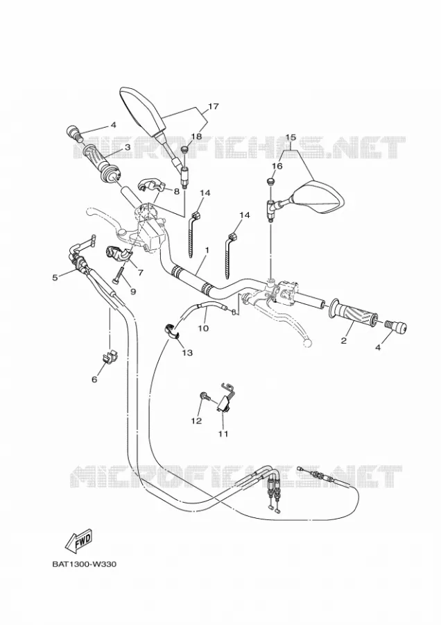 GUIDON ET CABLES Yamaha MOTO 700 2024 MT  MTN690-U