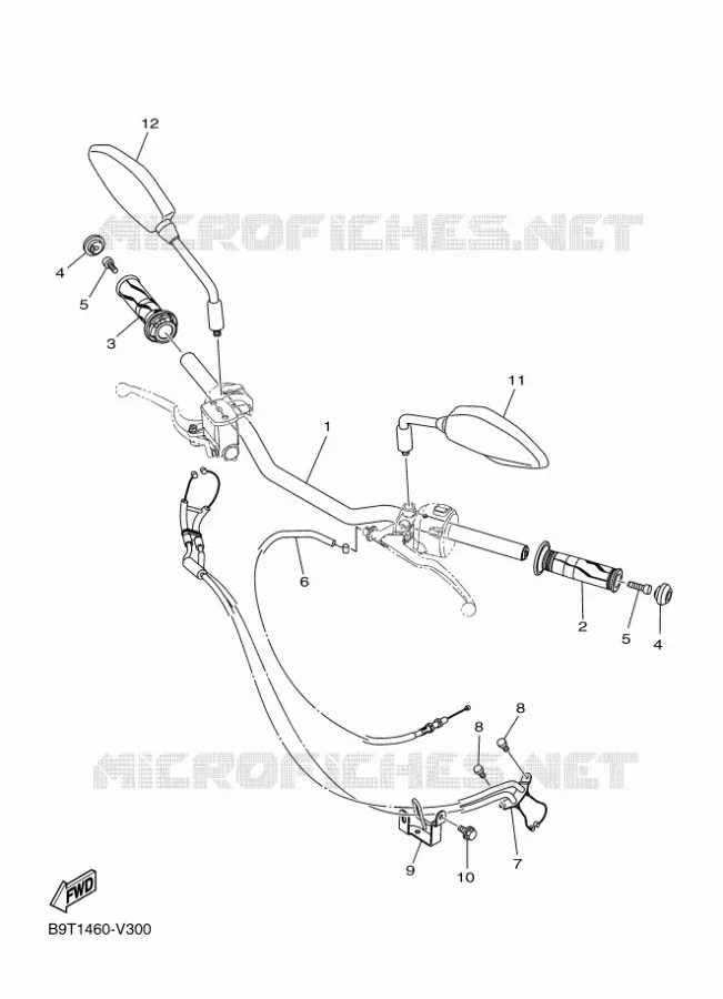 GUIDON ET CABLES Yamaha MOTO 300 2024 MT  MTN320-A