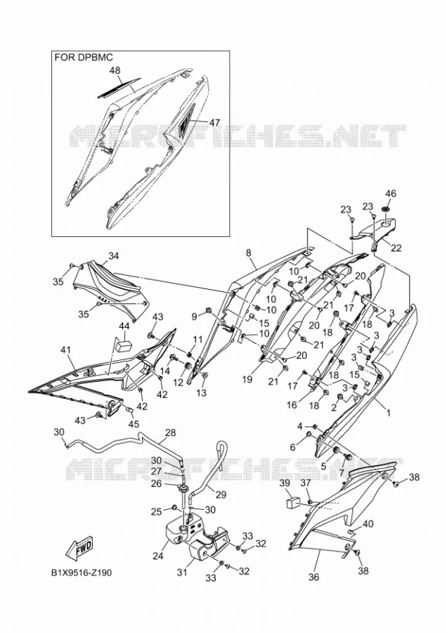COUVERCLE LATERAL Yamaha MOTO 300 2024 R3  YZF320-A