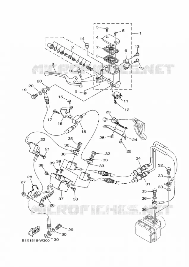 MAITRE CYLINDRE DE FREIN AVANT Yamaha MOTO 300 2024 R3  YZF320-A