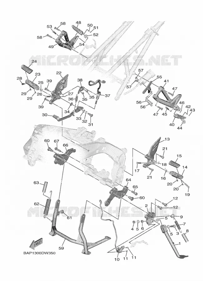 SUPPORT / REPOSE PIEDS Yamaha MOTO 900 2024 TRACER  MTT890D