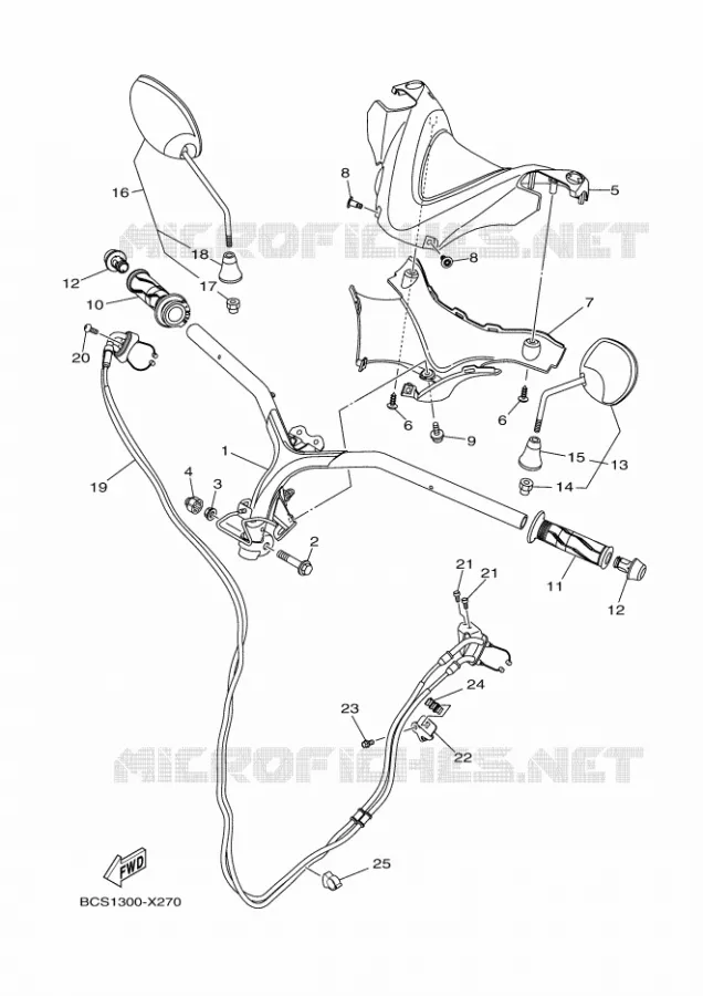 GUIDON ET CABLES Yamaha SCOOTER 125 2024 TRICITY  MWS125-C