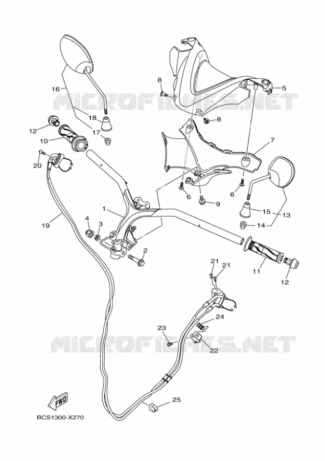 GUIDON ET CABLES Yamaha SCOOTER 125 2024 TRICITY  MWS125-C