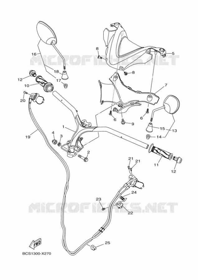 GUIDON ET CABLES Yamaha SCOOTER 125 2024 TRICITY  MWS125-C