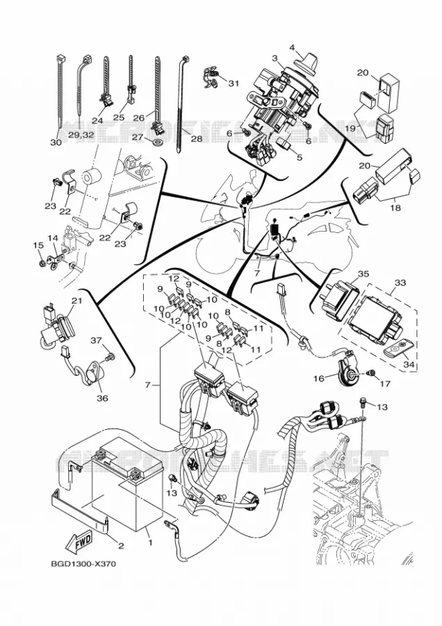 PARTIE ELECTRIQUE 1 Yamaha SCOOTER 155 2024 TRICITY  MWS155-A
