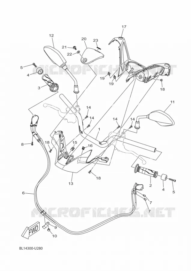 GUIDON ET CABLES Yamaha SCOOTER 300 2024 XMAX  CZD300-A