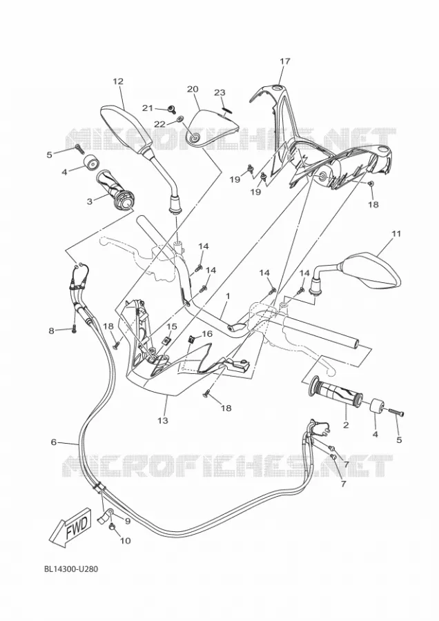 GUIDON ET CABLES Yamaha SCOOTER 300 2024 XMAX  CZD300D-A