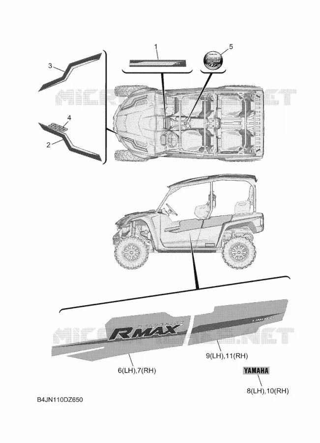 EMBLEME Yamaha SIDE BY SIDE 1000 2024 WOLVERINE  YXF1000EWS / YX10FRPLR