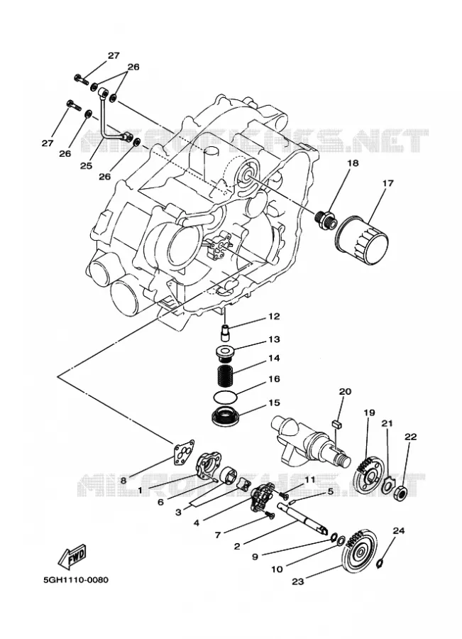 POMPE A HUILE Yamaha QUAD 450 2024 KODIAK  YFM450FWBD