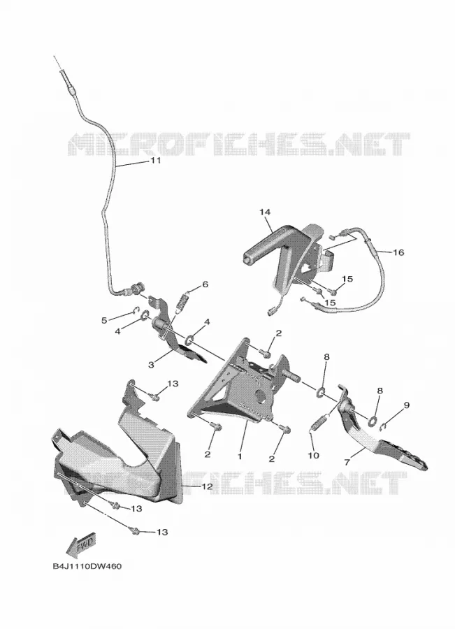 PEDALE / CABLE Yamaha SIDE BY SIDE 1000 2024 WOLVERINE  YXE1000EWS / YX10ERPLR