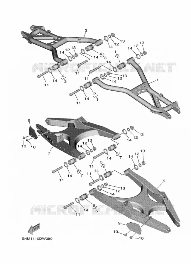 BRAS OSCILLANT  Yamaha SIDE BY SIDE 1000 2024 WOLVERINE  YXE1000EWS / YX10ERPLR