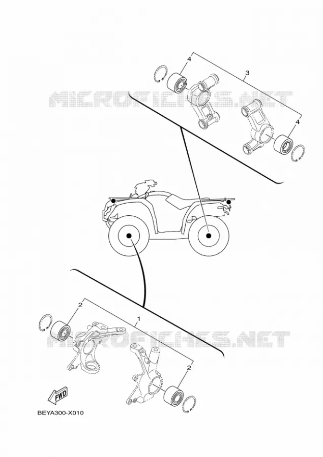 KIT PIECES D'ENTRETIEN Yamaha QUAD 450 2024 KODIAK  YFM450FWBD