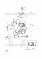 GENERATEUR pour Yamaha 40V Manual Starter, Tiller Handle, Manual Tilt, Oil injection, Shaft 20