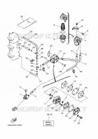 RESERVOIR A ESSENCE pour Yamaha 40V Manual Starter, Tiller Handle, Manual Tilt, Oil injection, Shaft 20