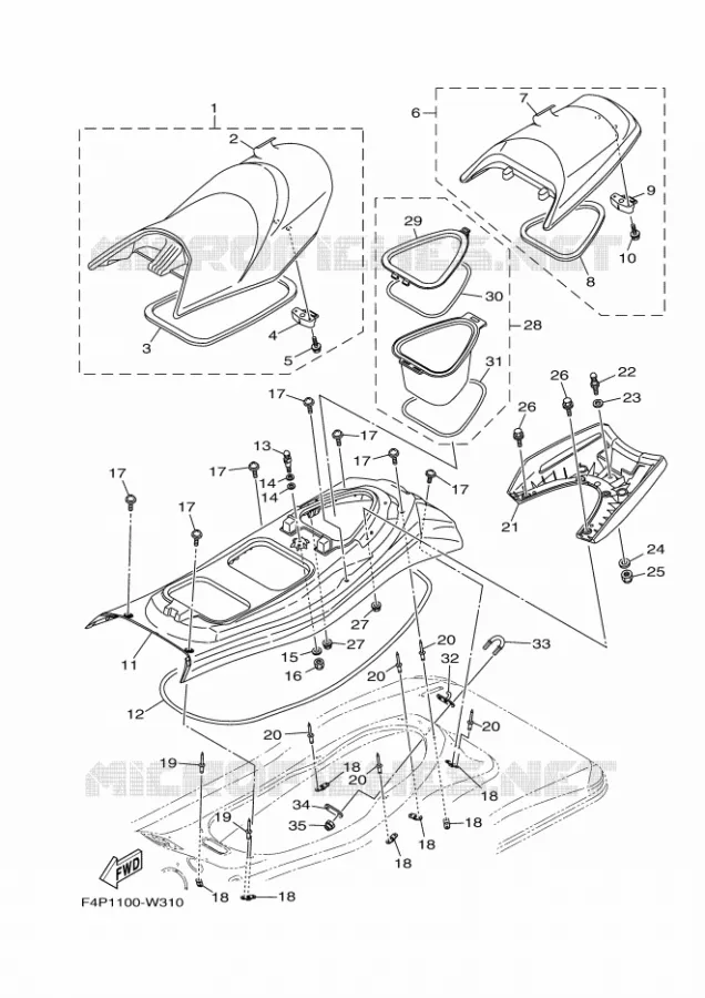 SELLE / SERRURE Yamaha WAVERUNNER 1900 2024 GP  GP1900A-A