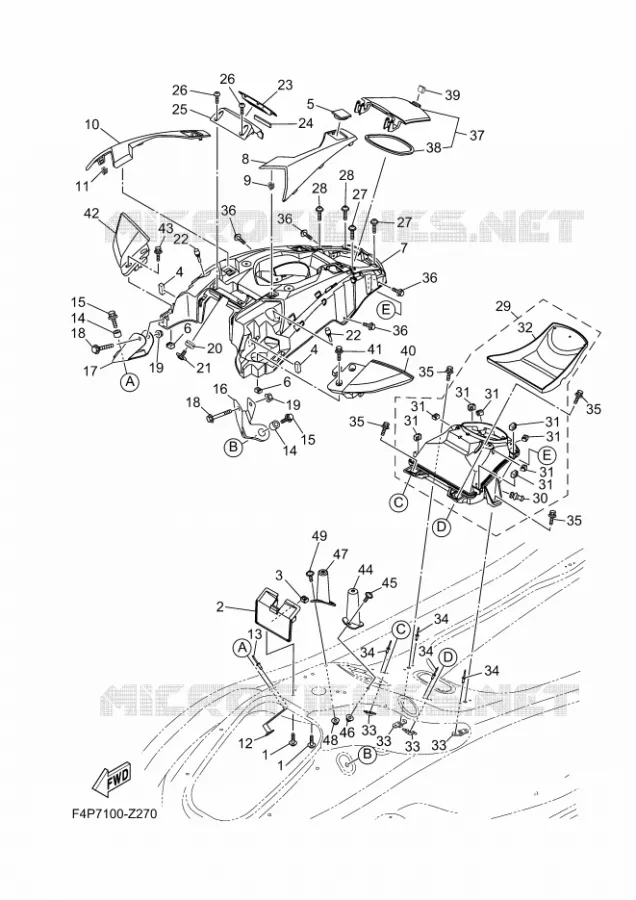 ENGINE HATCH 2 Yamaha WAVERUNNER 1900 2024 GP  GP1900B-A