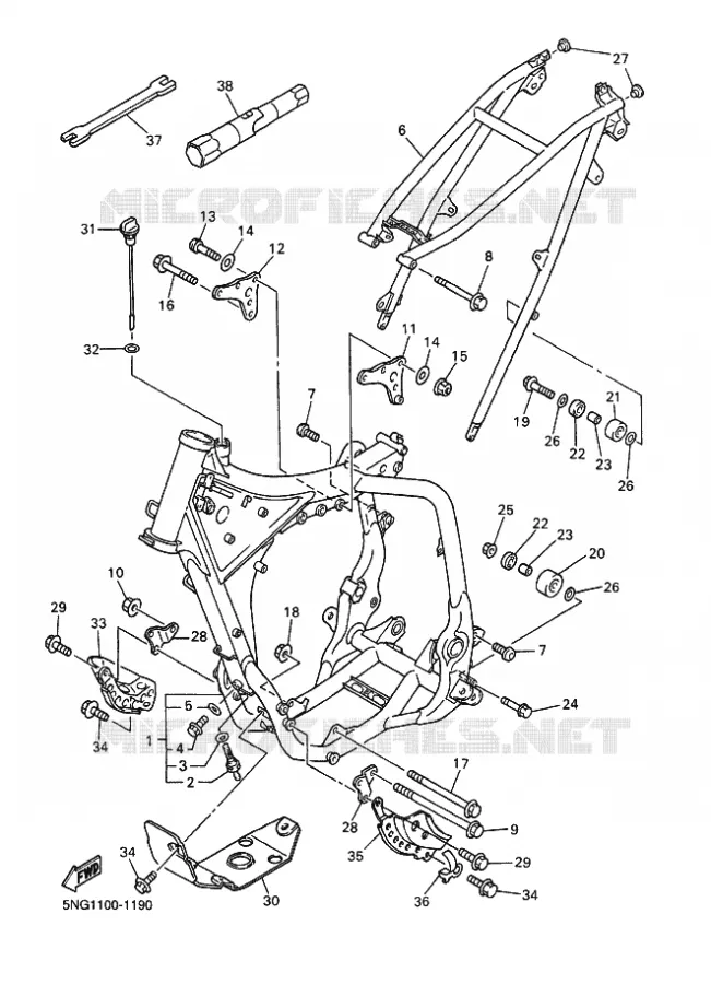 CADRE Yamaha MOTO 426 2001 WRF  WR426F