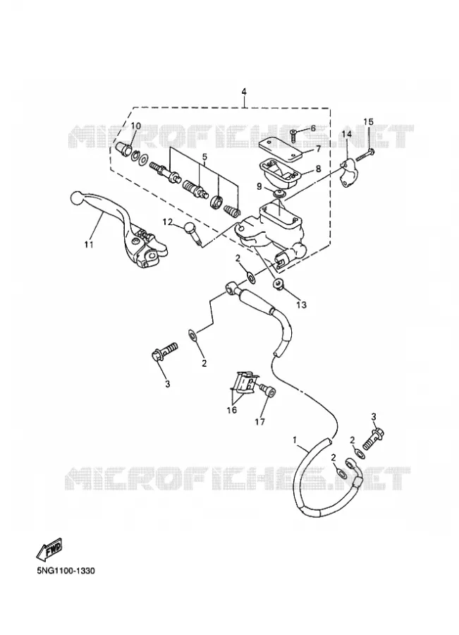 MAITRE CYLINDRE DE FREIN AVANT Yamaha MOTO 426 2001 WRF  WR426F