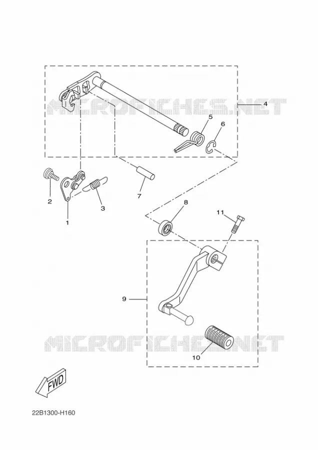 AXE DE SELECTEUR / PEDALE Yamaha MOTO 125 2010 WR-R  WR125R
