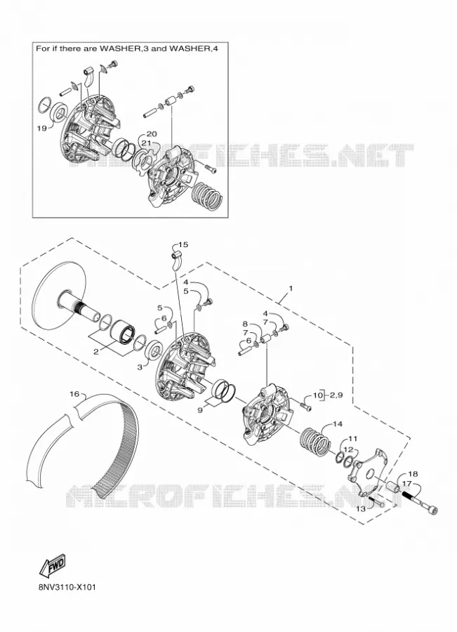POULIE PRIMAIRE Yamaha snowmobiles 800 2022 TRANSPORTER  SXMP800