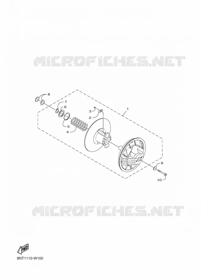 POULIE SECONDAIRE Yamaha snowmobiles 400 2023 TRANSPORTER  SXMPT400