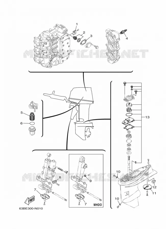 PIECES D'ENTRETIEN Yamaha OUTBOARD ENGINES 40hp (29.4kW) 2017 40  40VEOL