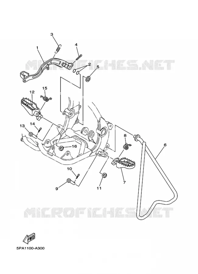 SUPPORT / REPOSE PIEDS Yamaha MOTO 85 2024 YZ  YZ85LWR