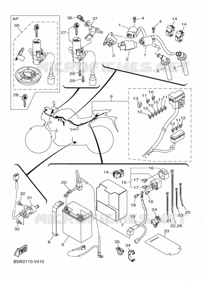 PARTIE ELECTRIQUE 1 Yamaha MOTO 300 2024 MT  MTN320-A
